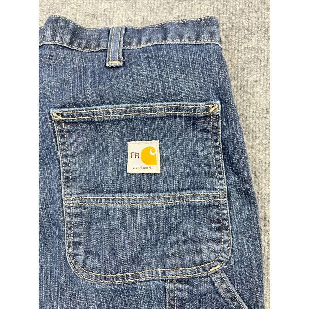 Carhartt Flame Resistant Carpenter Jeans Mens 38x30 Blue CAT2 290-83 Dark Wash